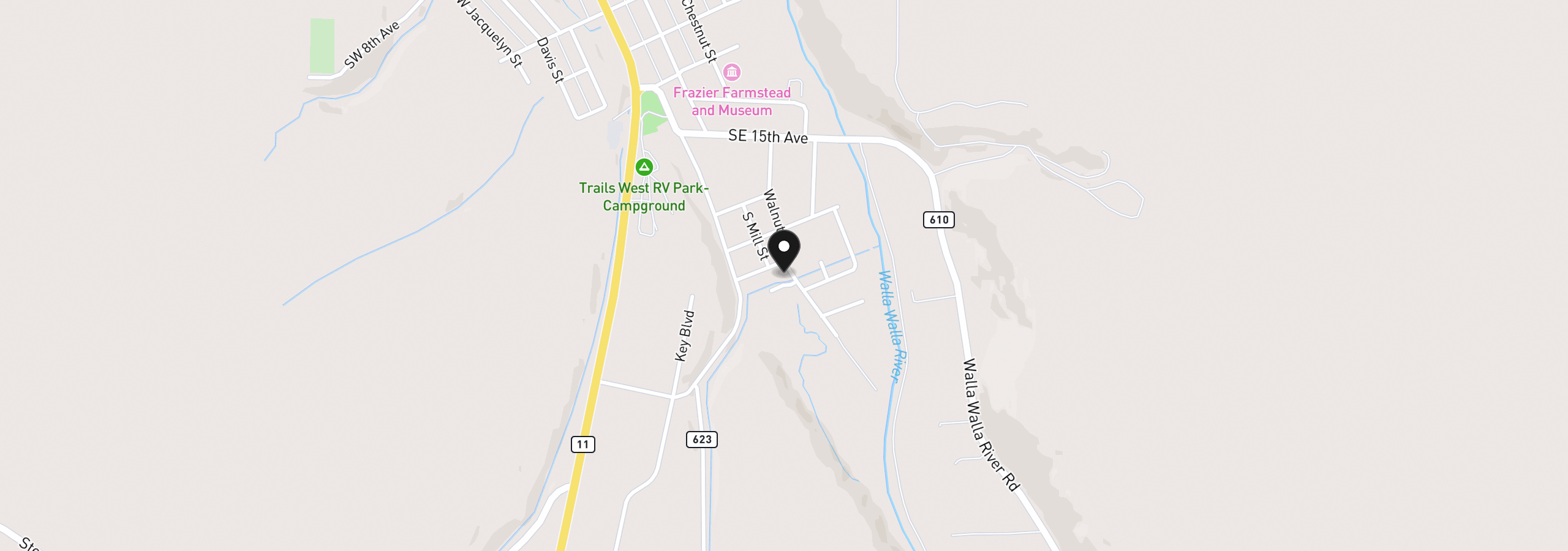 Map showing the location of 1804 Walnut St, Milton-Freewater, OR 97862