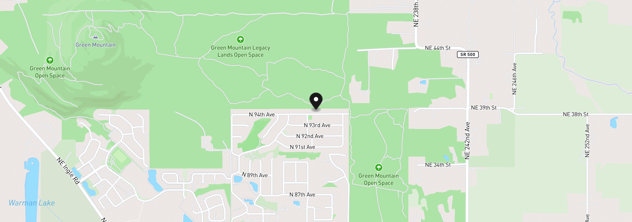Map showing the location of 5379 N 94th Ave, Camas, Wa 98607
