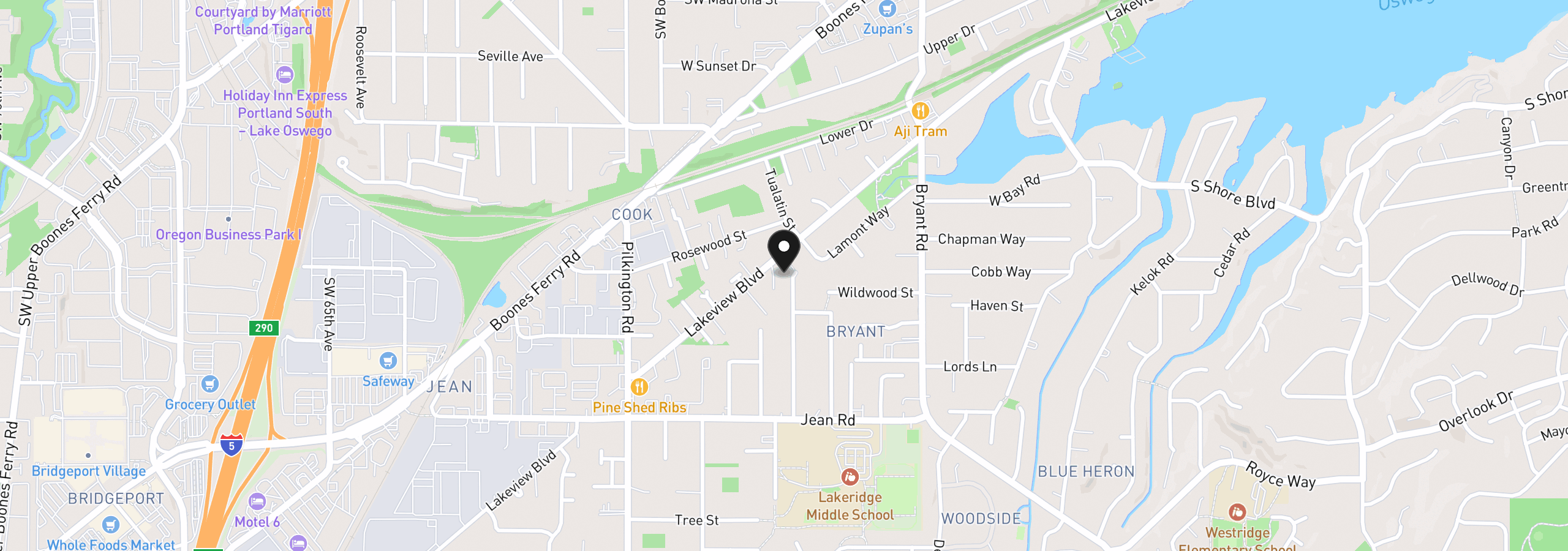 Map showing the location of 17423 Schalit Way, Lake Oswego, OR 97035