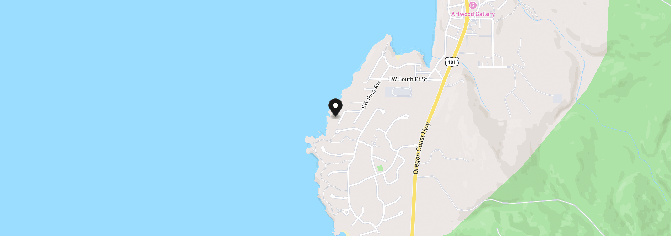 Map showing the location of 535 SW Cardinal St, Depoe Bay, OR 97341