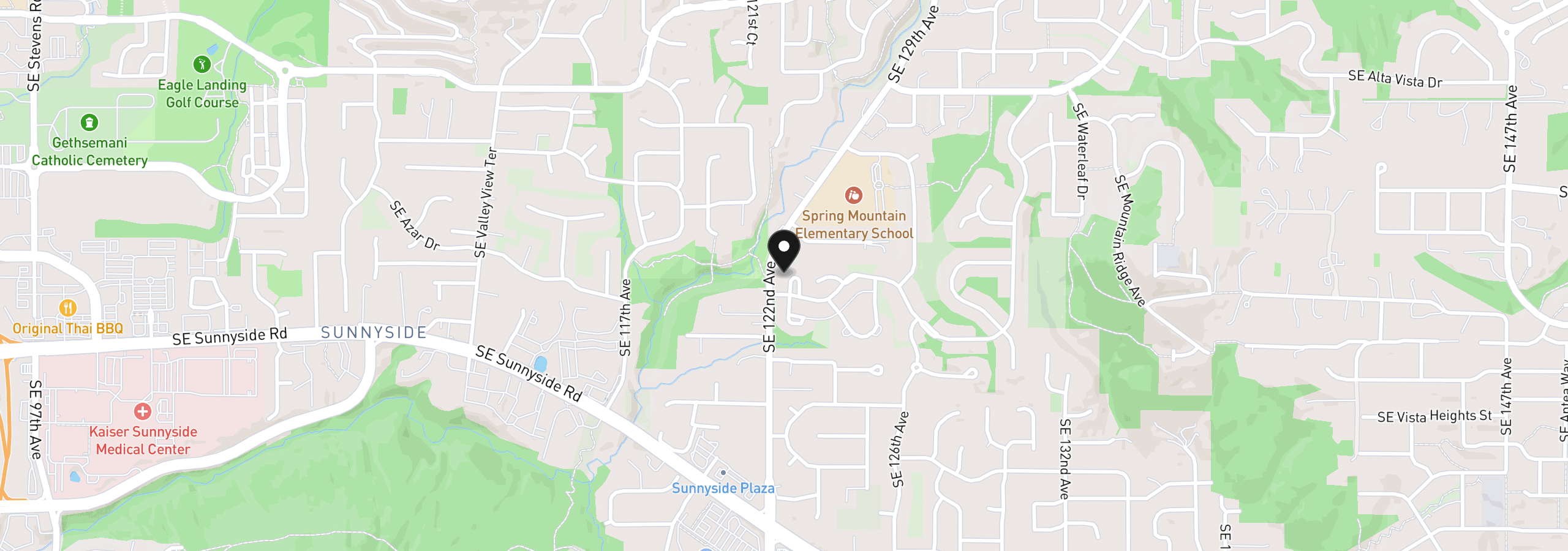 Map showing the location of 12035 SE Eisert Cir, Happy Valley, OR 97086