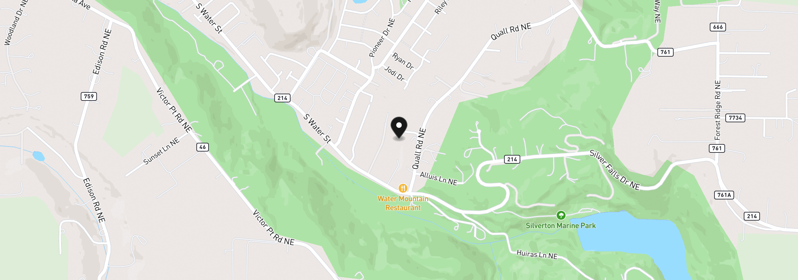 Map showing the location of 4152 Delightful Ln NE, Silverton, OR 97381