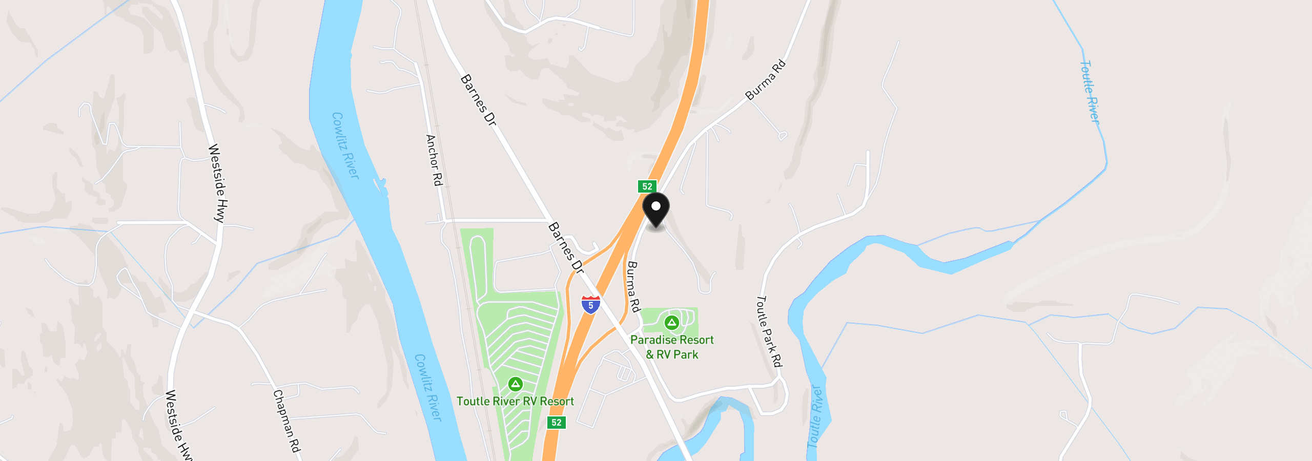 Map showing the location of 208 Burma Rd, Castle Rock, Wa 98611