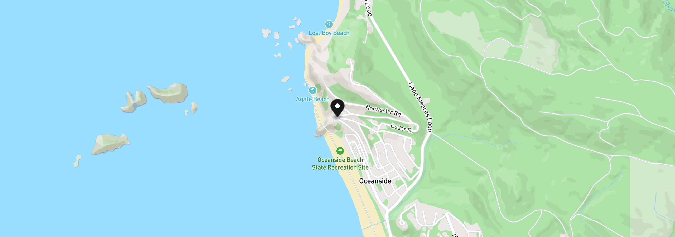 Map showing the location of 1816 Maxwell Mountain Rd, Oceanside, OR 97134