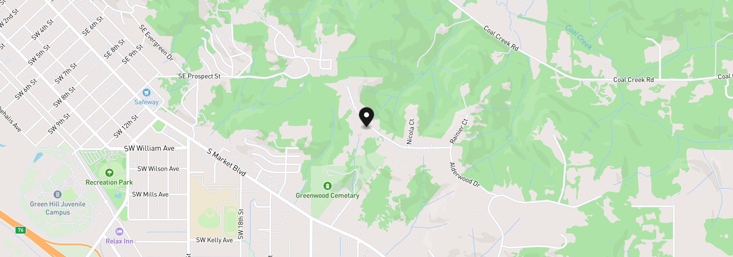 Map showing the location of 211 Alderwood Dr, Chehalis, Wa 98532
