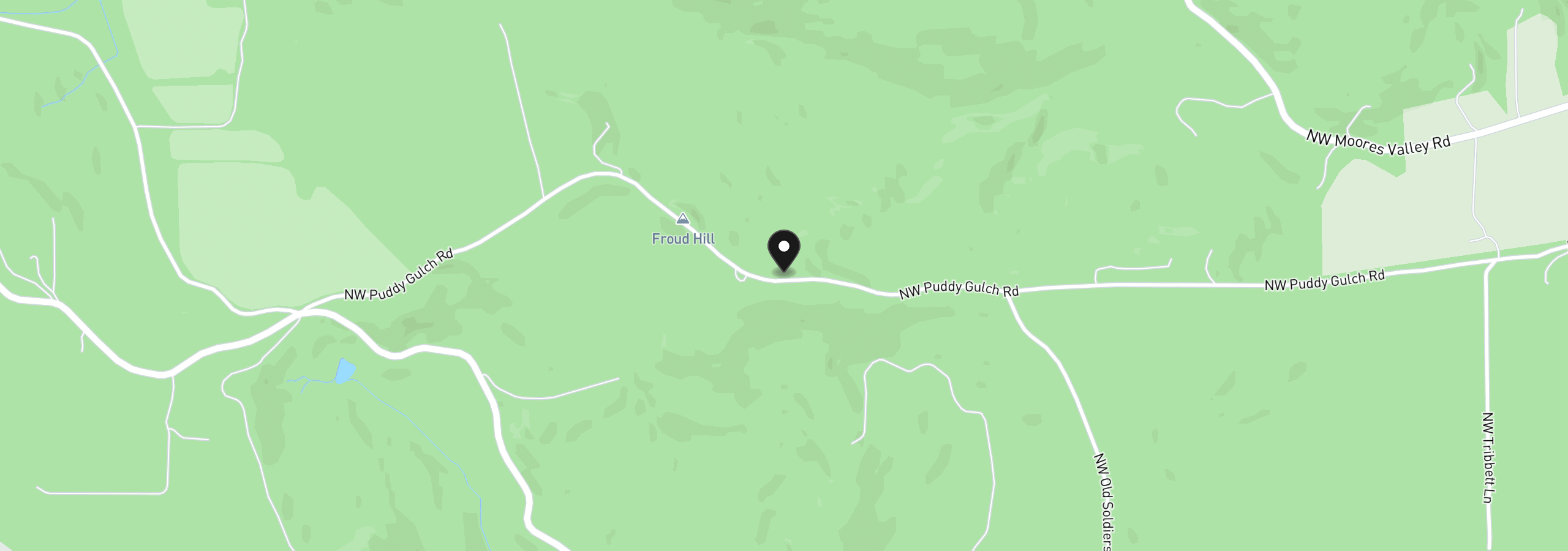 Map showing the location of 16030 NW Puddy Gulch Rd, Yamhill, OR 97148