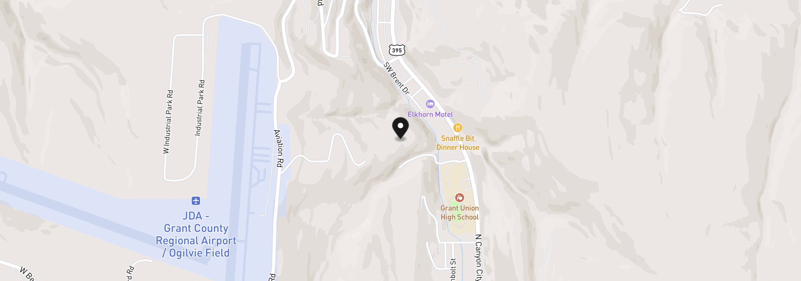 Map showing the location of 0 Blue Gulch Rd, John Day, OR 97845