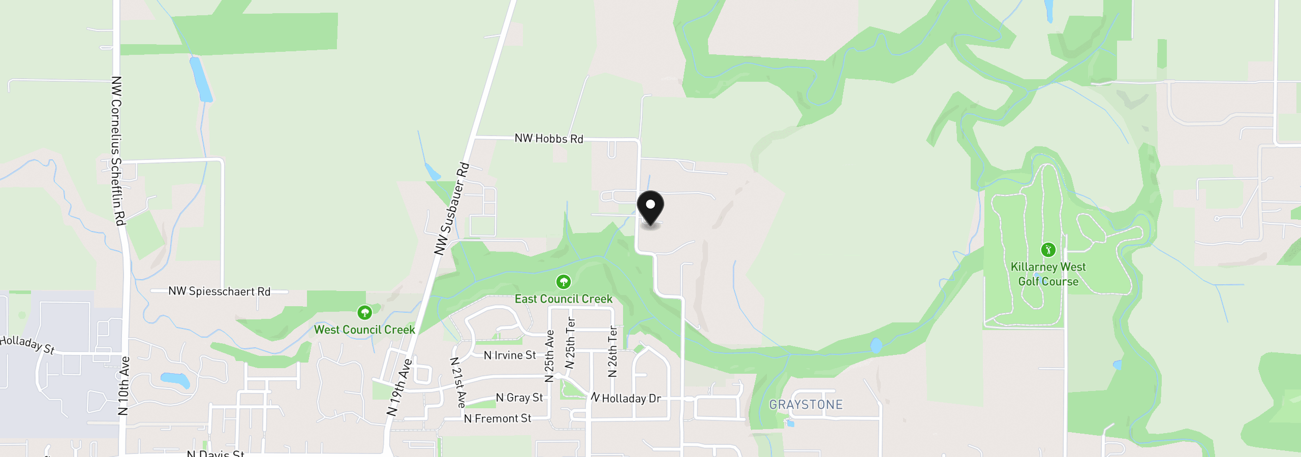 Map showing the location of 1450 NW Hobbs Rd, Cornelius, OR 97113