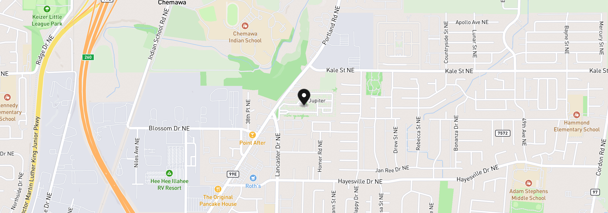 Map showing the location of 4882 Lancaster Dr 14, Salem, OR 97305