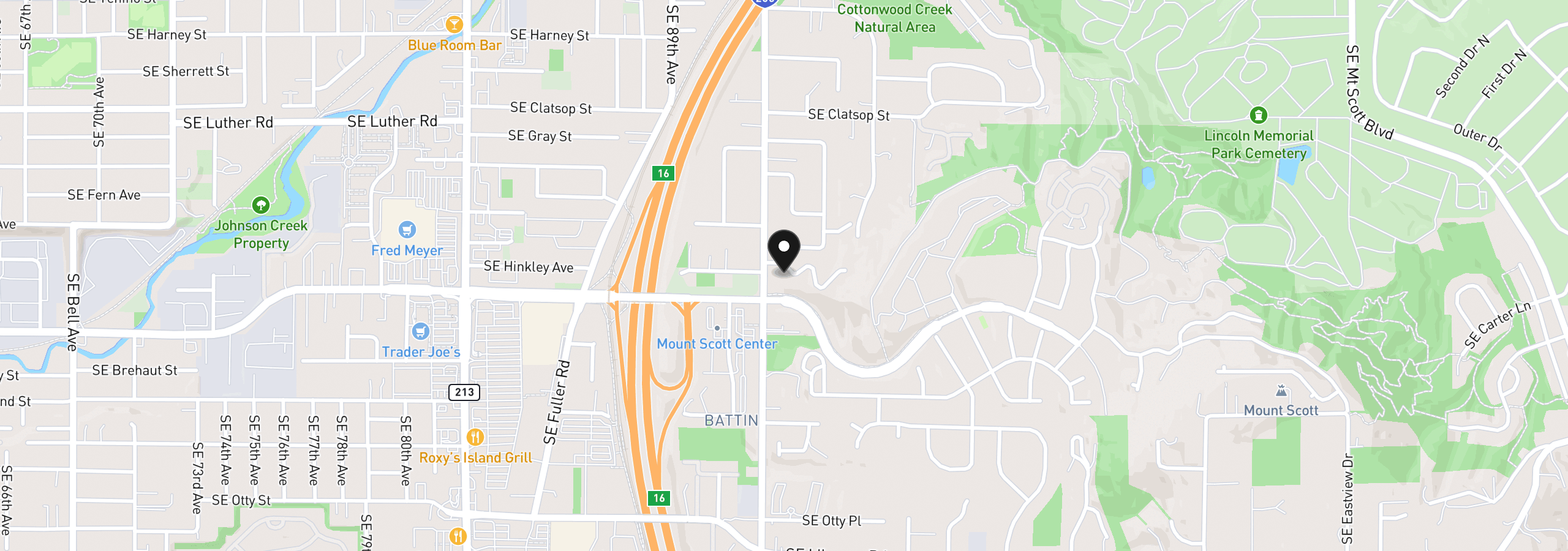 Map showing the location of 9280 SE Emmert View Ct, Happy Valley, OR 97086
