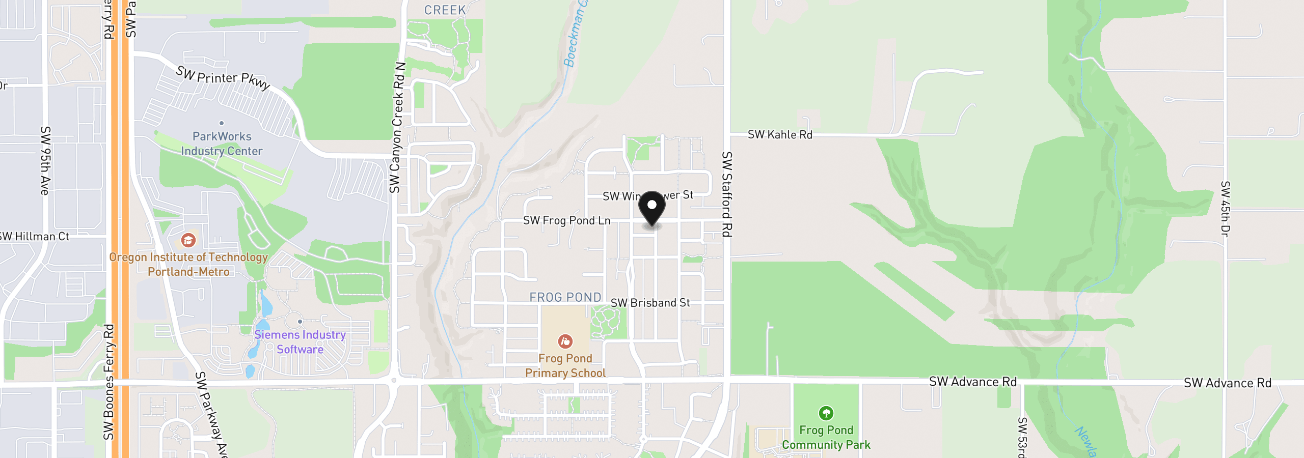 Map showing the location of 6845 SW Maple St, Wilsonville, OR 97070