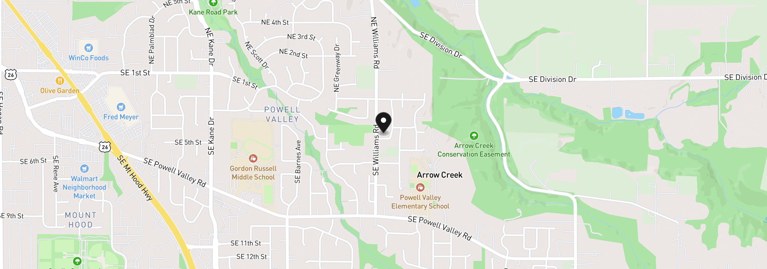 Map showing the location of 4545 SE 3rd St 9, Gresham, OR 97080