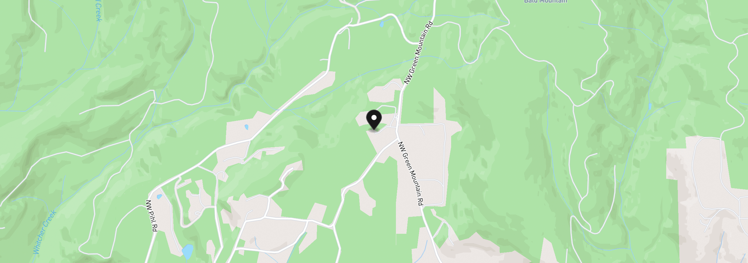 Map showing the location of 25789 NW Green Mountain Rd, Banks, OR 97106
