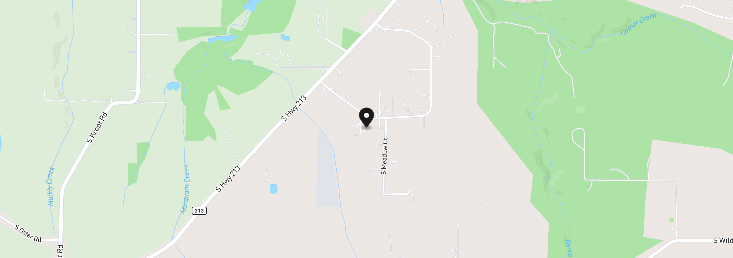 Map showing the location of 9810 Marquam Cir, Molalla, OR 97038