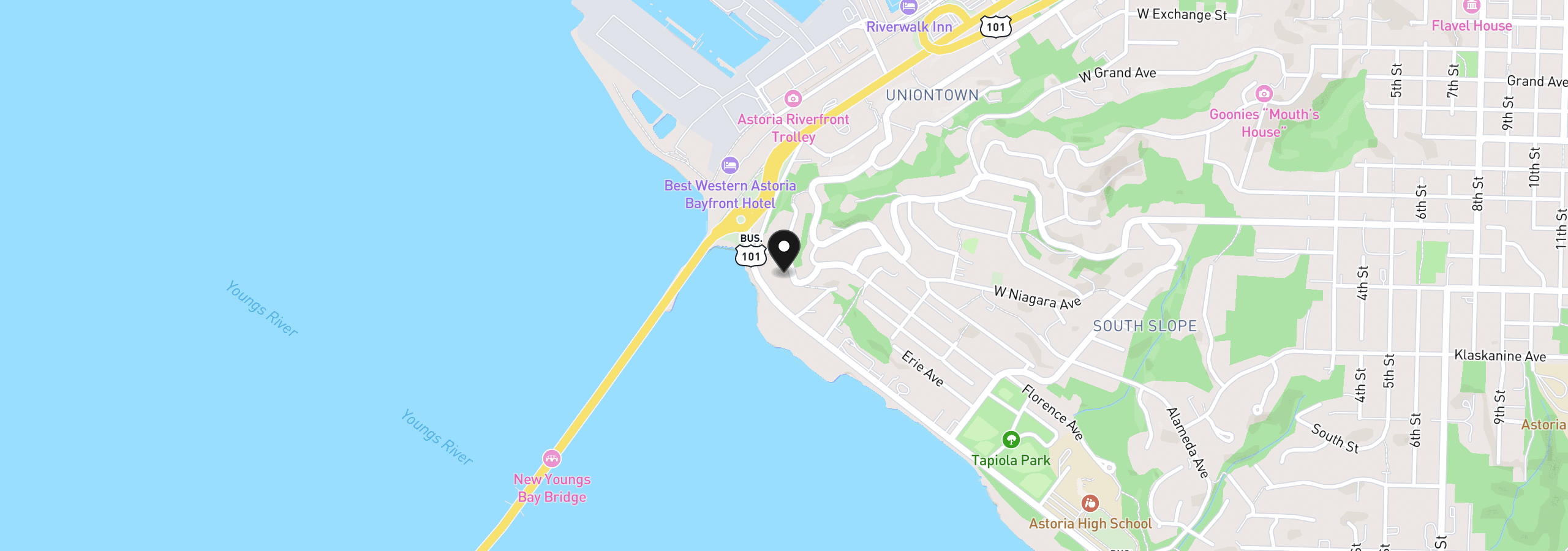 Map showing the location of 612 Florence Ave, Astoria, OR 97103