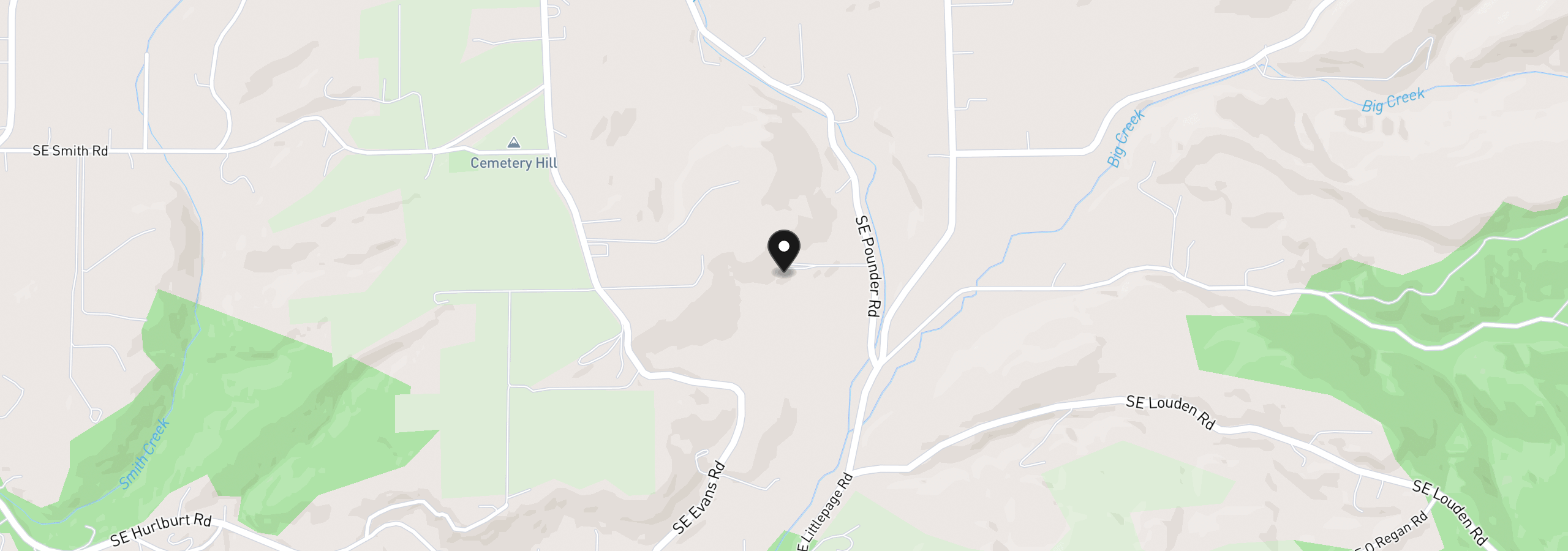 Map showing the location of 915 SE Pounder Rd, Corbett, OR 97019