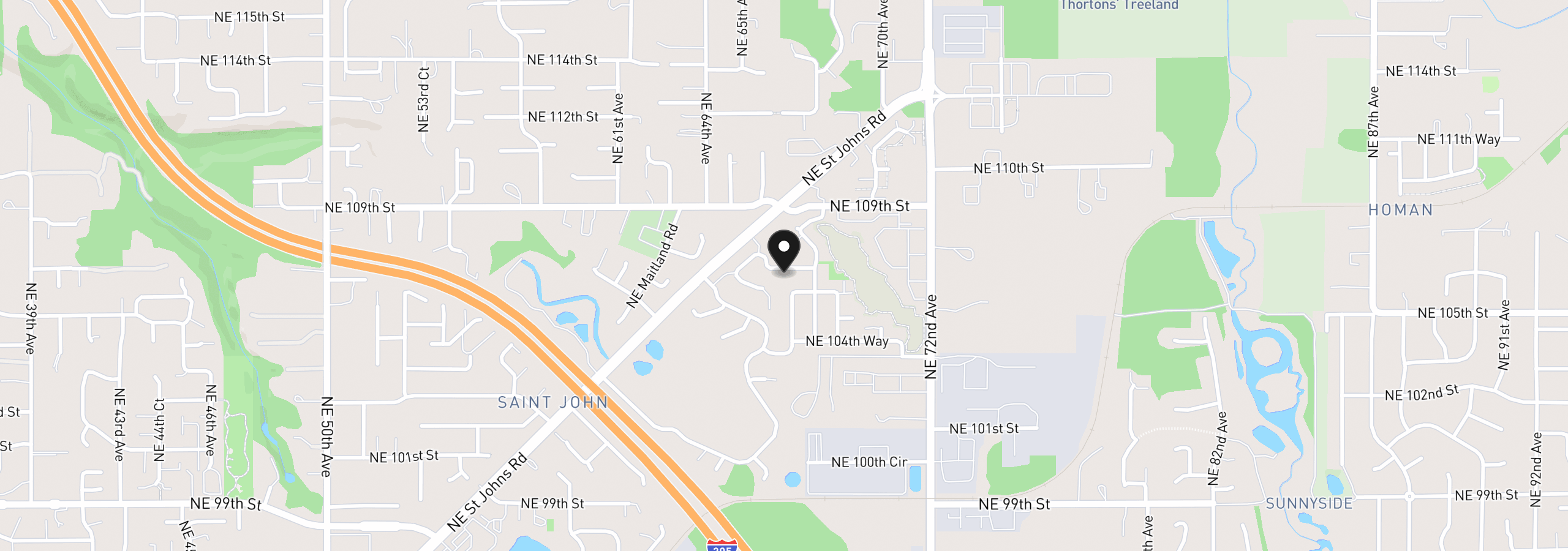 Map showing the location of 6613 NE 107th St, Vancouver, Wa 98686