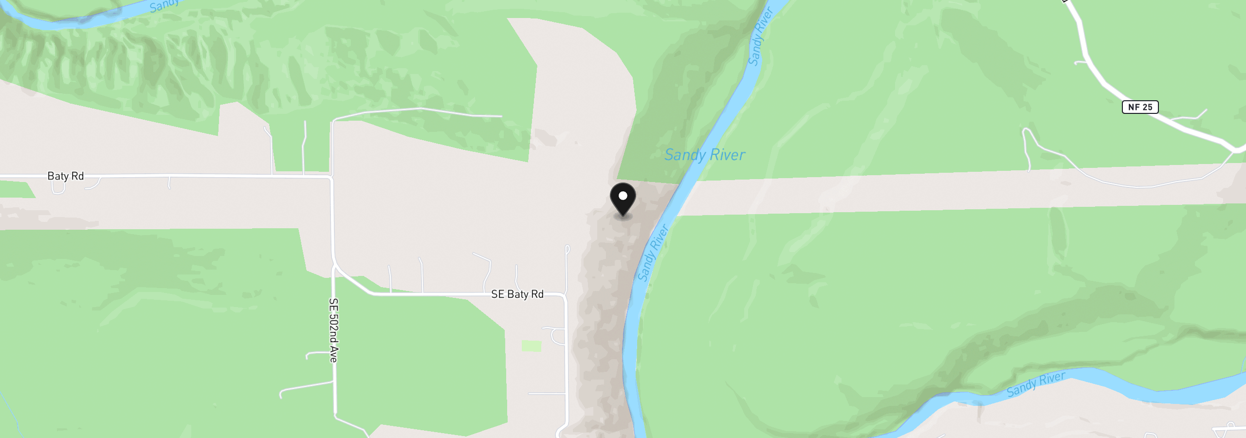 Map showing the location of 18850 SE Baty Rd, Sandy, OR 97055