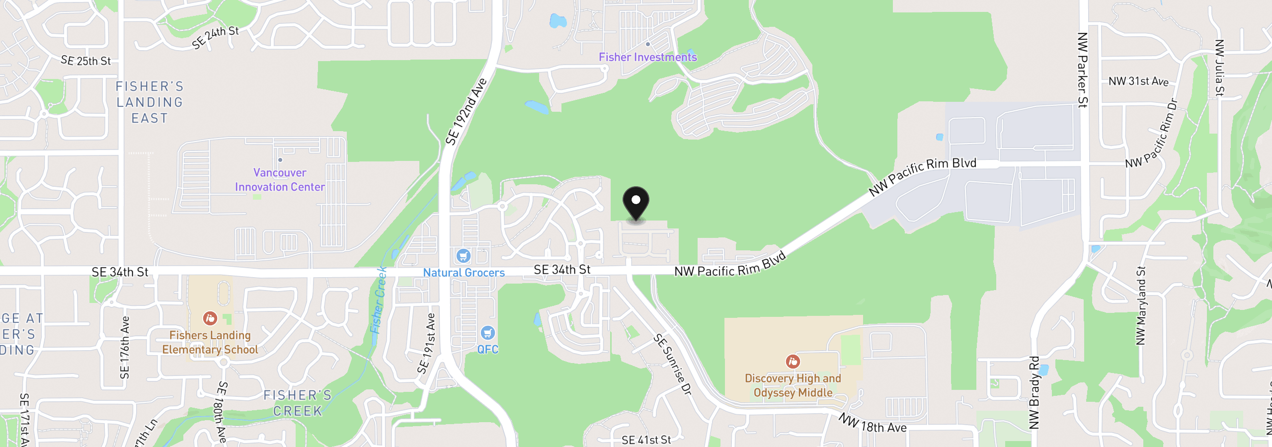 Map showing the location of 5834 NW 26th Ave, Camas, Wa 98607