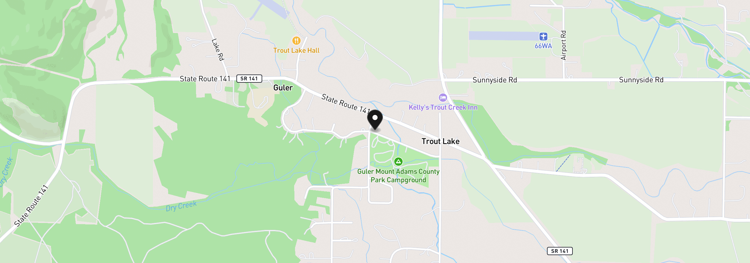 Map showing the location of 29 Trout Lake Park Rd, Trout Lake, Wa 98650