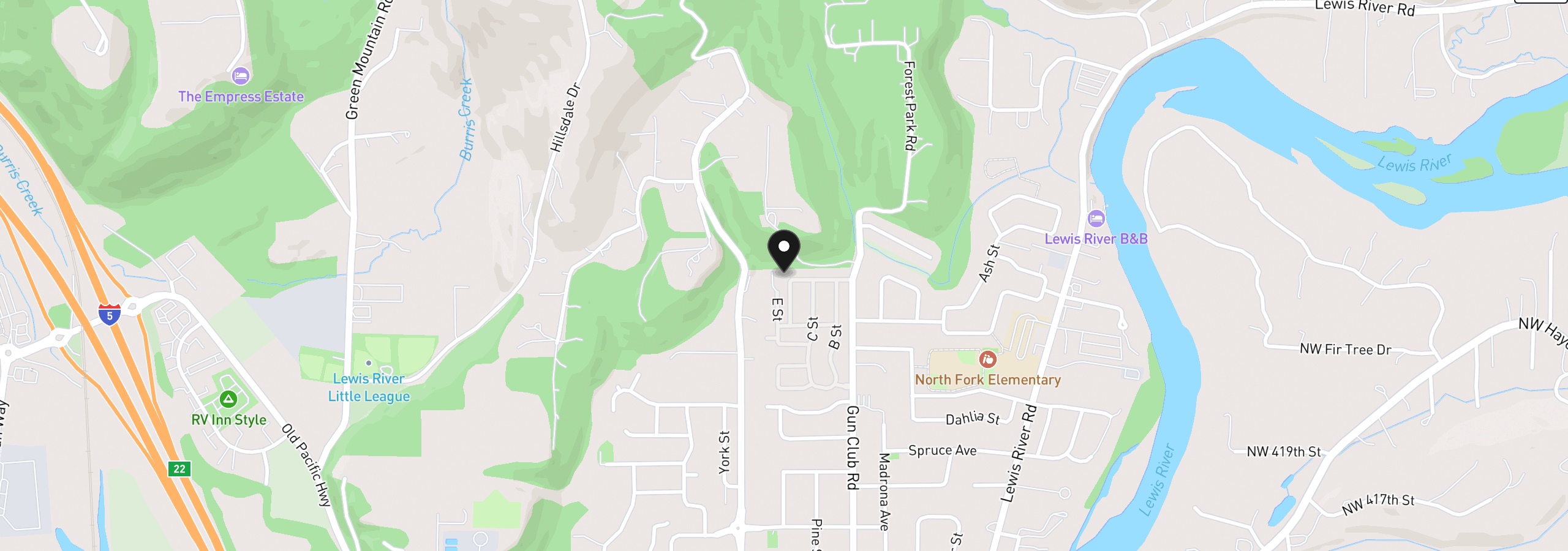 Map showing the location of 369 Gun Club Rd 28, Woodland, Wa 98674