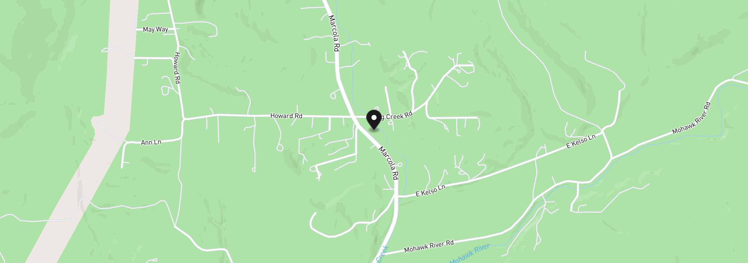 Map showing the location of 94995 Marcola Rd, Marcola, OR 97454