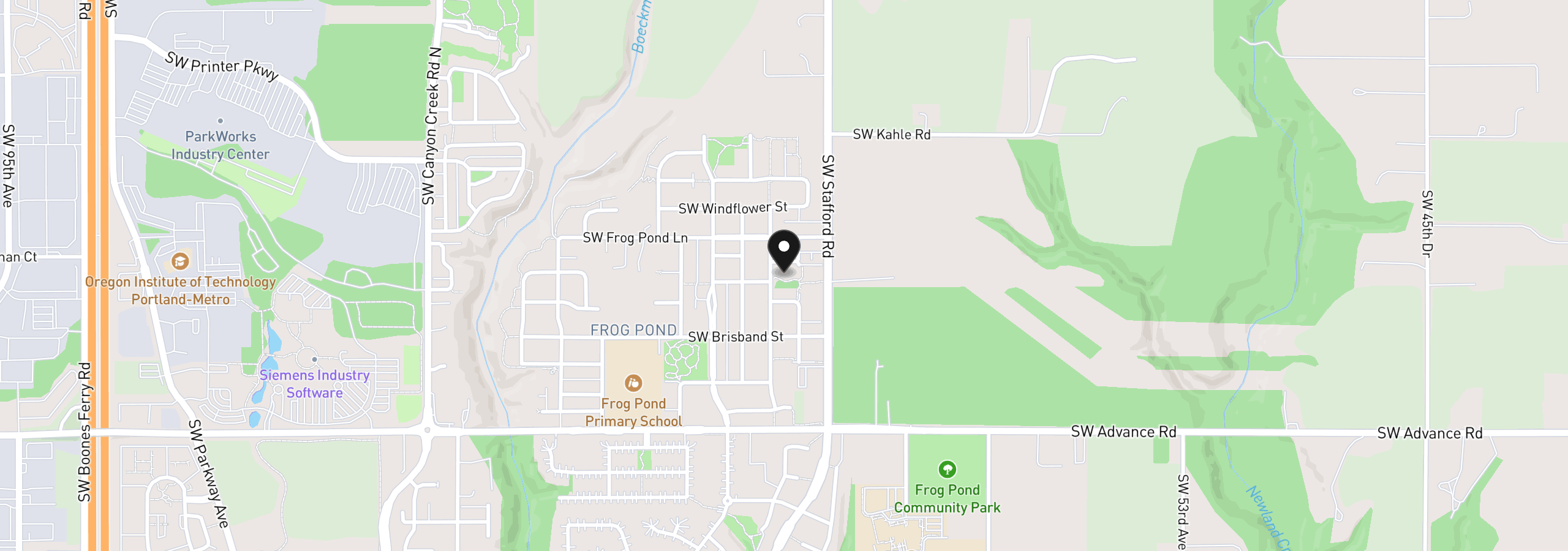 Map showing the location of 6652 SW Lupine Way, Wilsonville, OR 97070