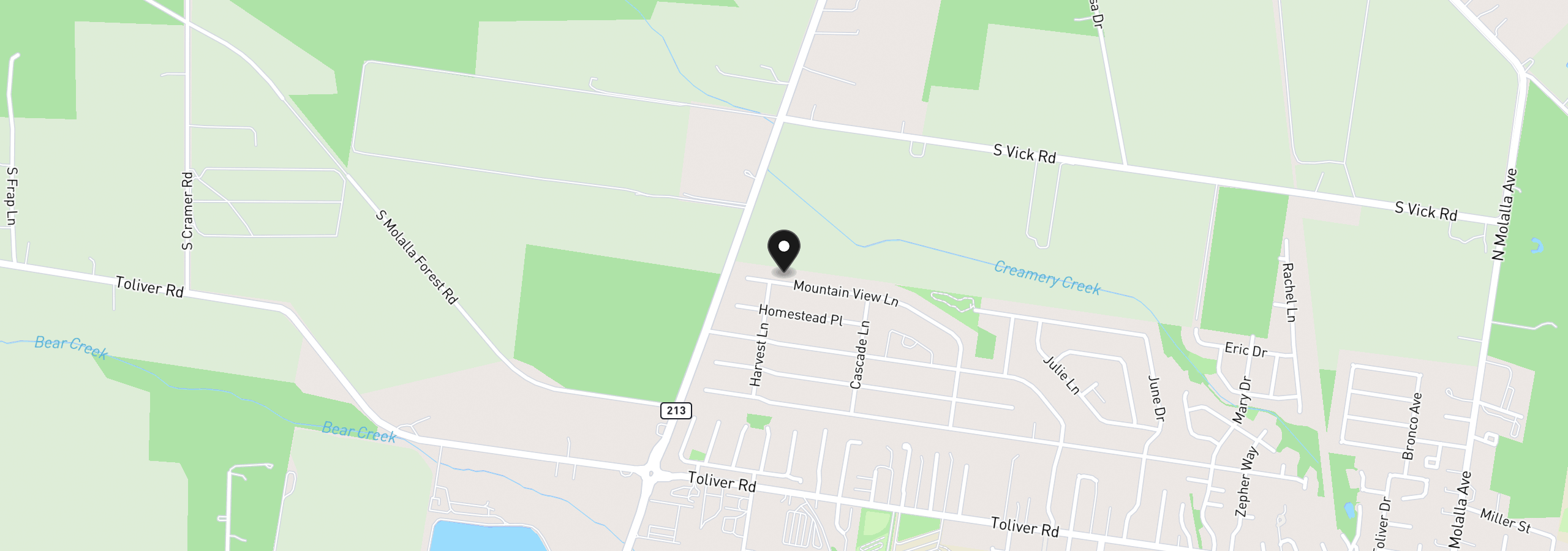 Map showing the location of 1319 Mt View Ln, Molalla, OR 97038