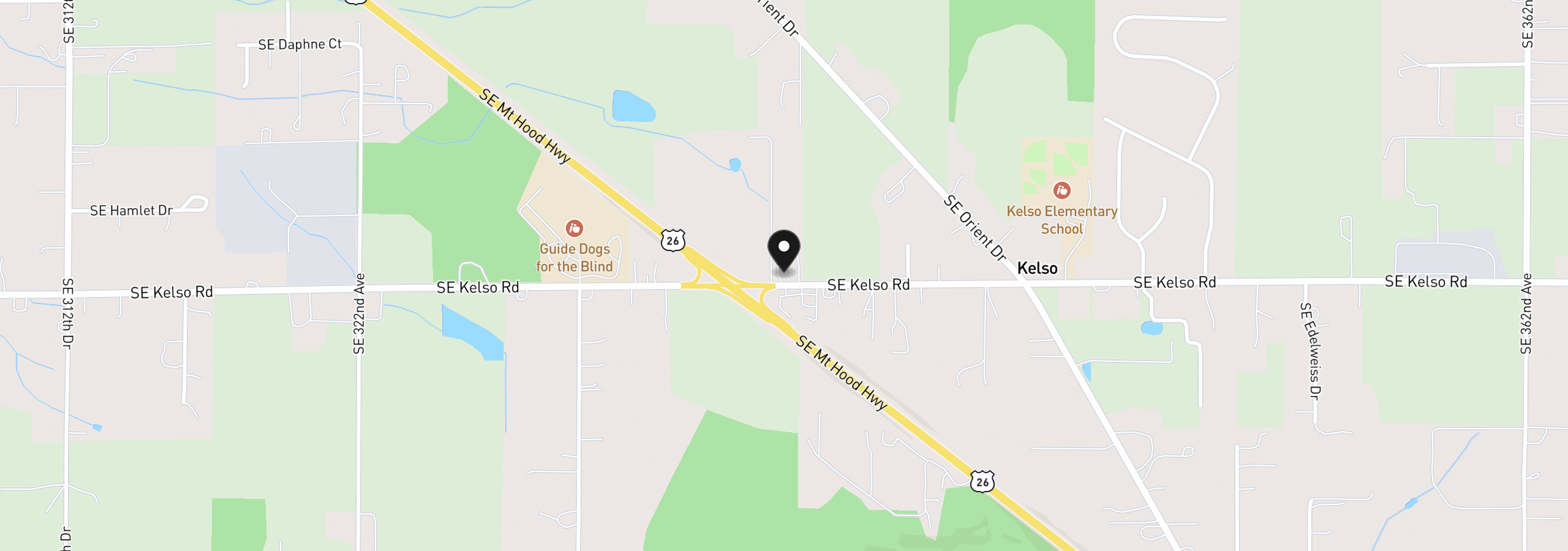 Map showing the location of 33685 SE Kelso Rd, Boring, OR 97009