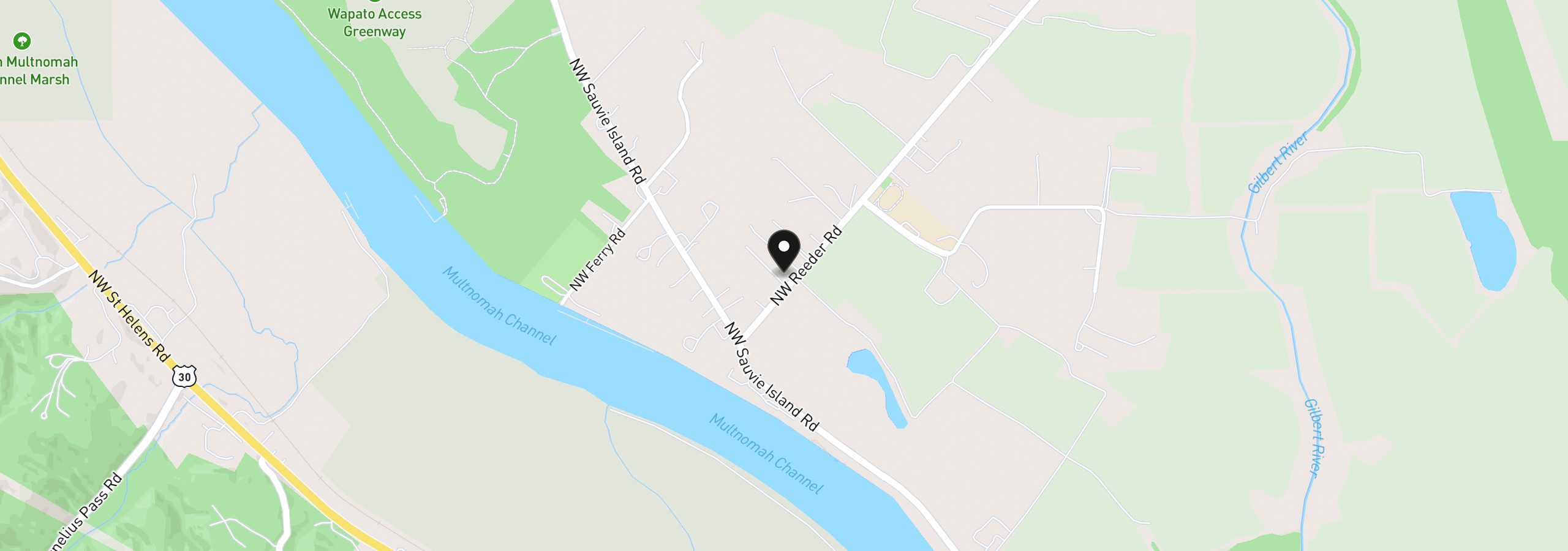 Map showing the location of 18205 NW Reeder Rd, Portland, OR 97231