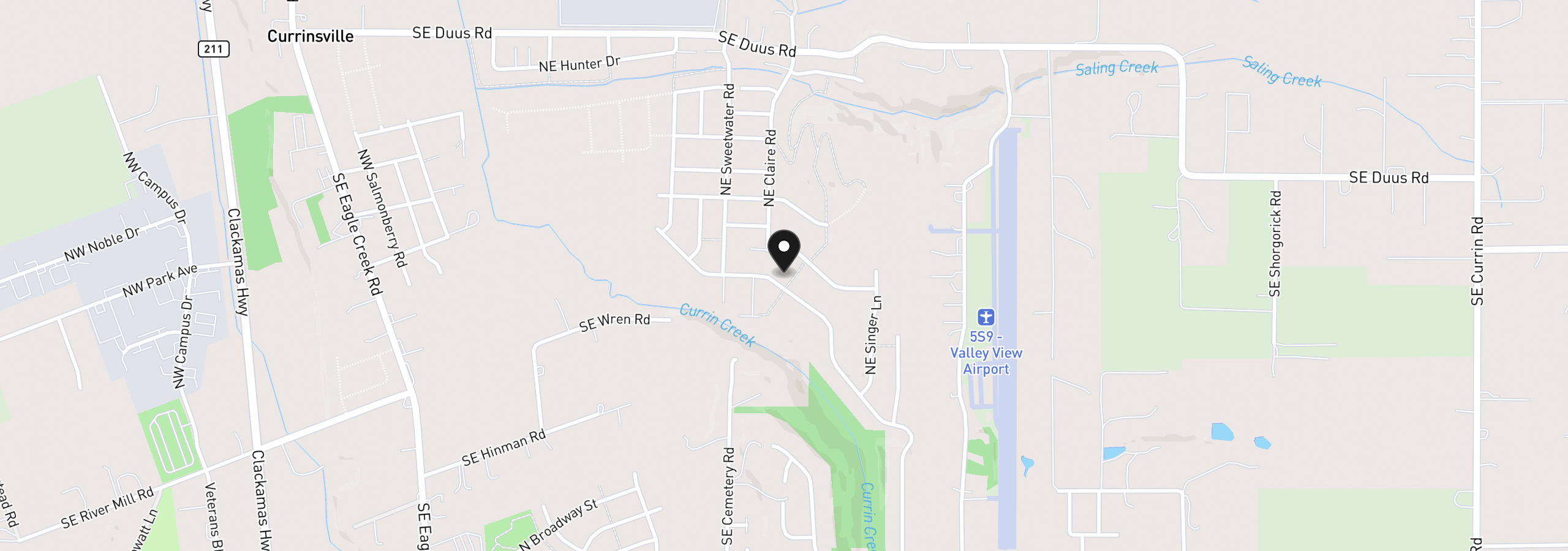 Map showing the location of 2688 NE Currin Creek Dr, Estacada, OR 97023