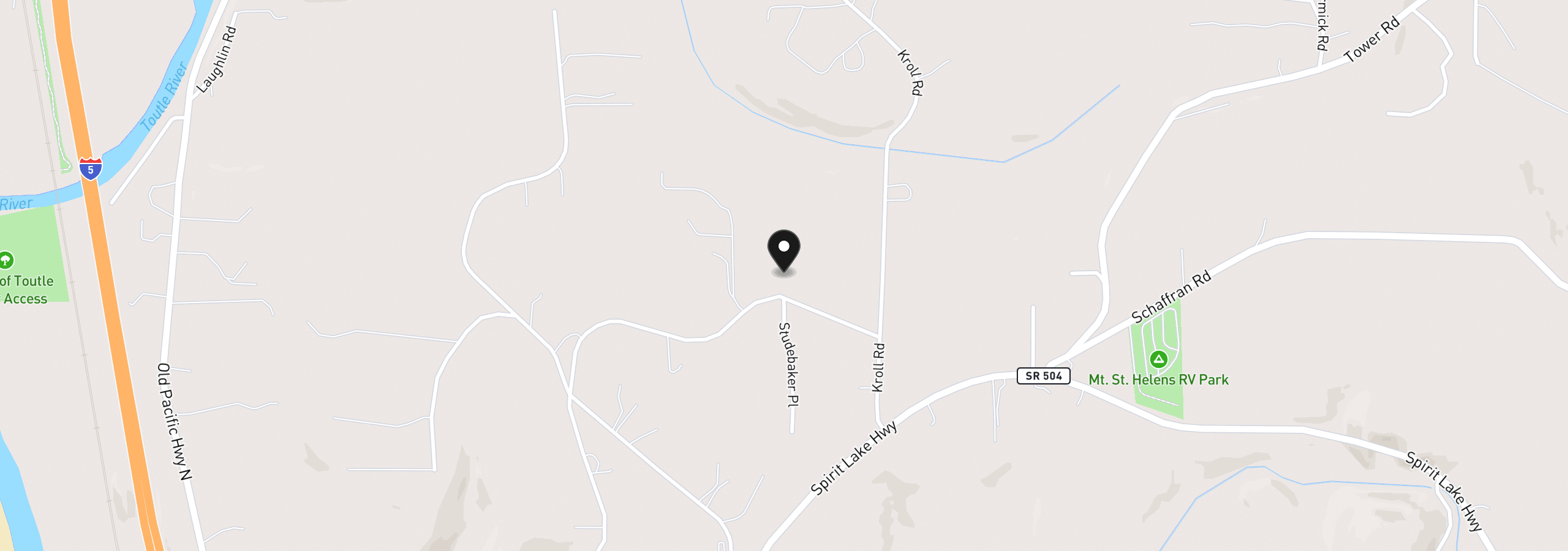 Map showing the location of 381 Studebaker Spur 2, Castle Rock, Wa 98611
