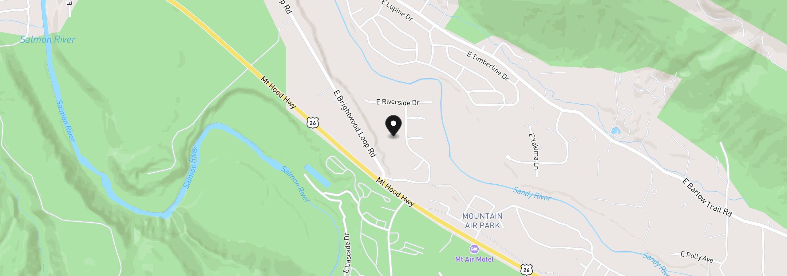 Map showing the location of 64601 E Brightwood Loop Rd, Brightwood, OR 97011