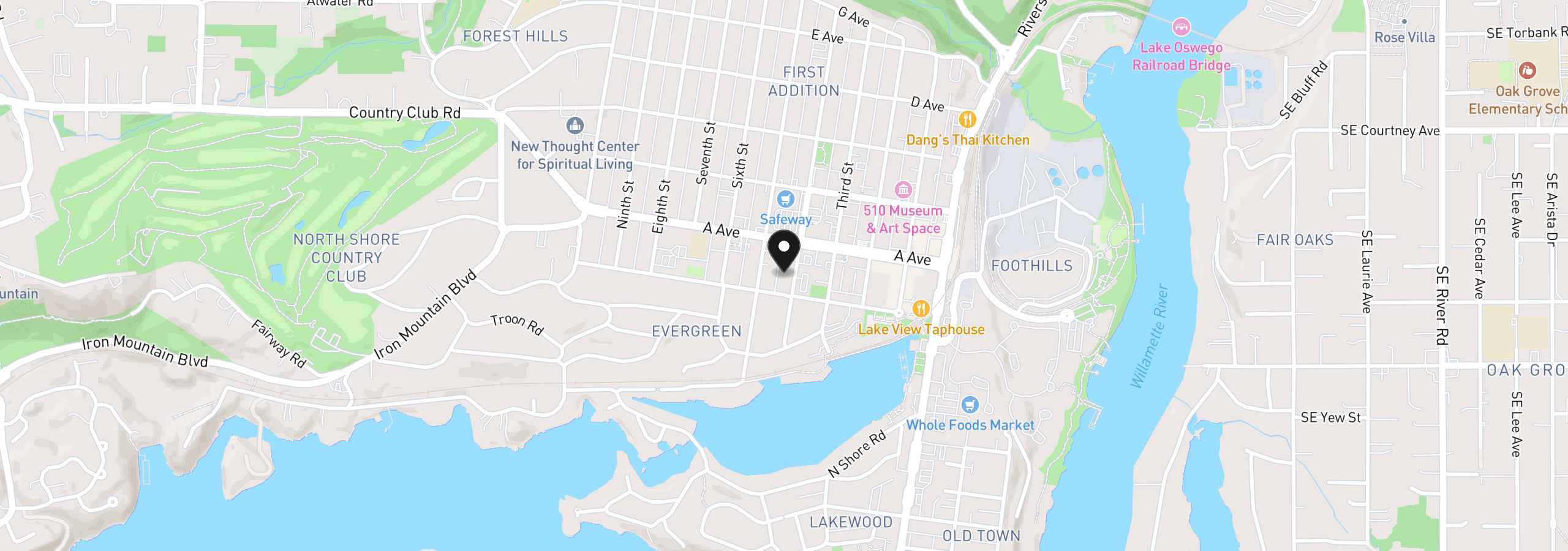 Map showing the location of 324 4th St, Lake Oswego, OR 97034