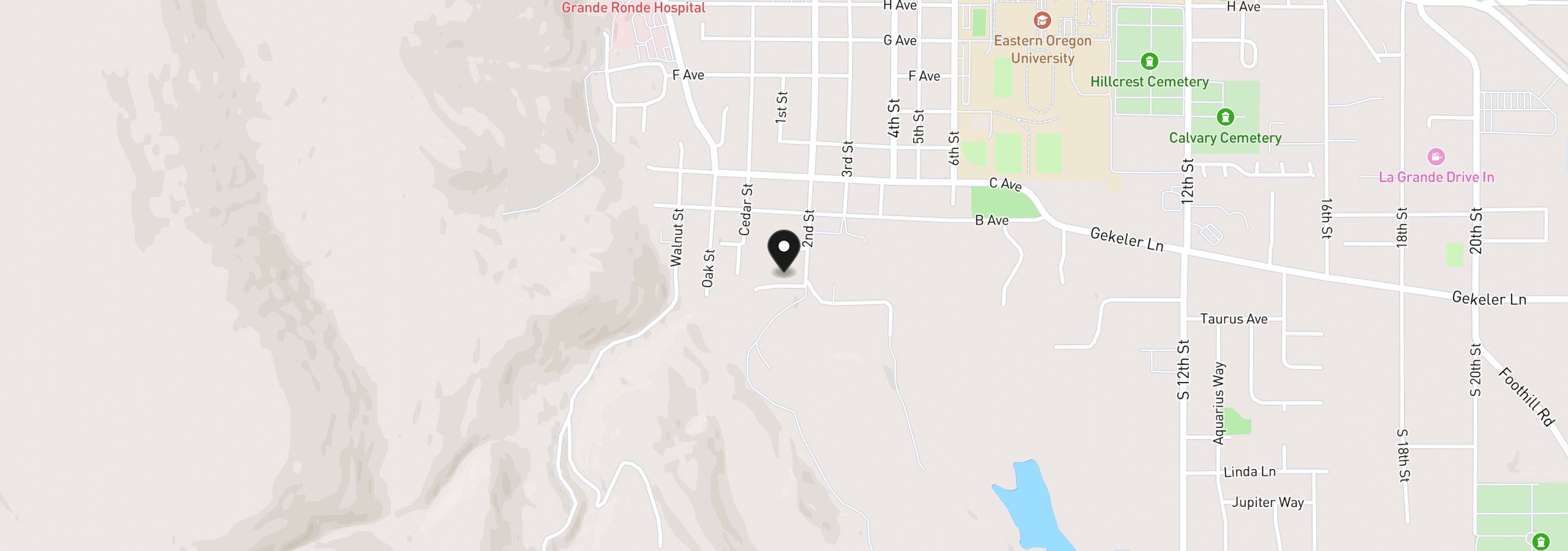 Map showing the location of 703 Miller Dr, La Grande, OR 97850