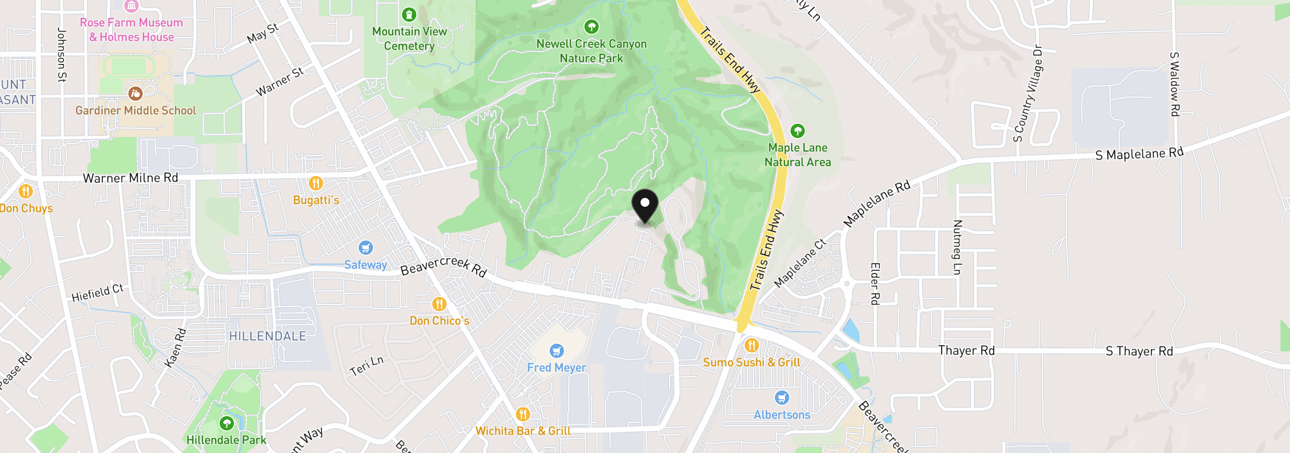 Map showing the location of 13949 Beavercreek Rd 114, Oregon City, OR 97045