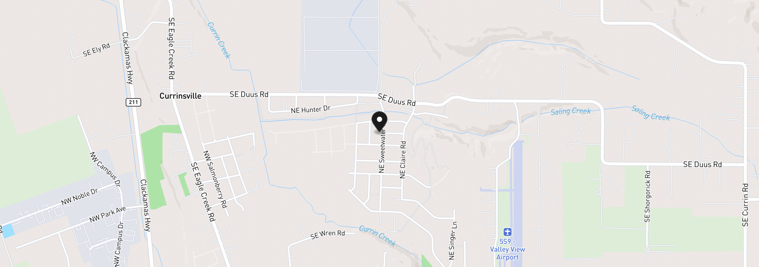 Map showing the location of 3352 NE Sweetwater Rd 80, Estacada, OR 97023