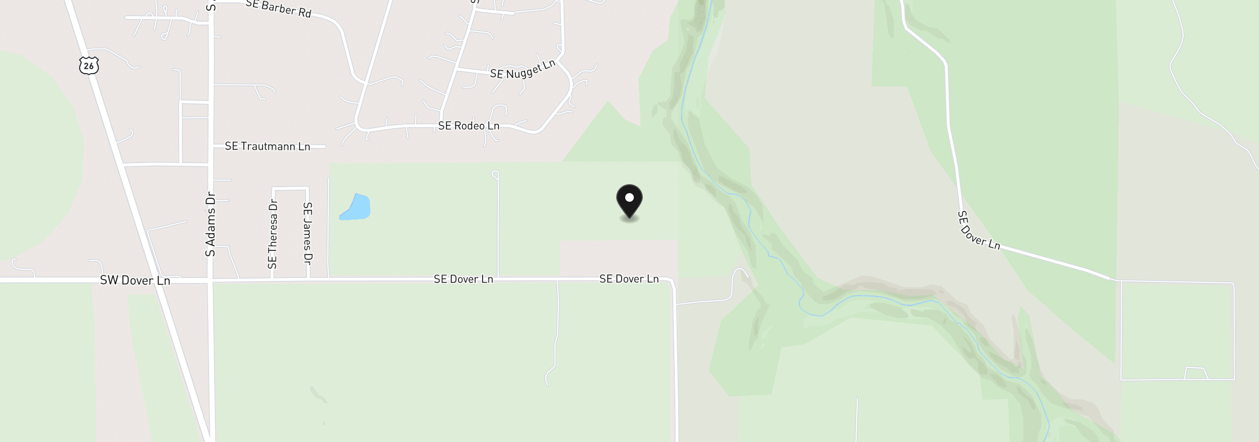 Map showing the location of 896 SE Dover Ln, Madras, OR 97741
