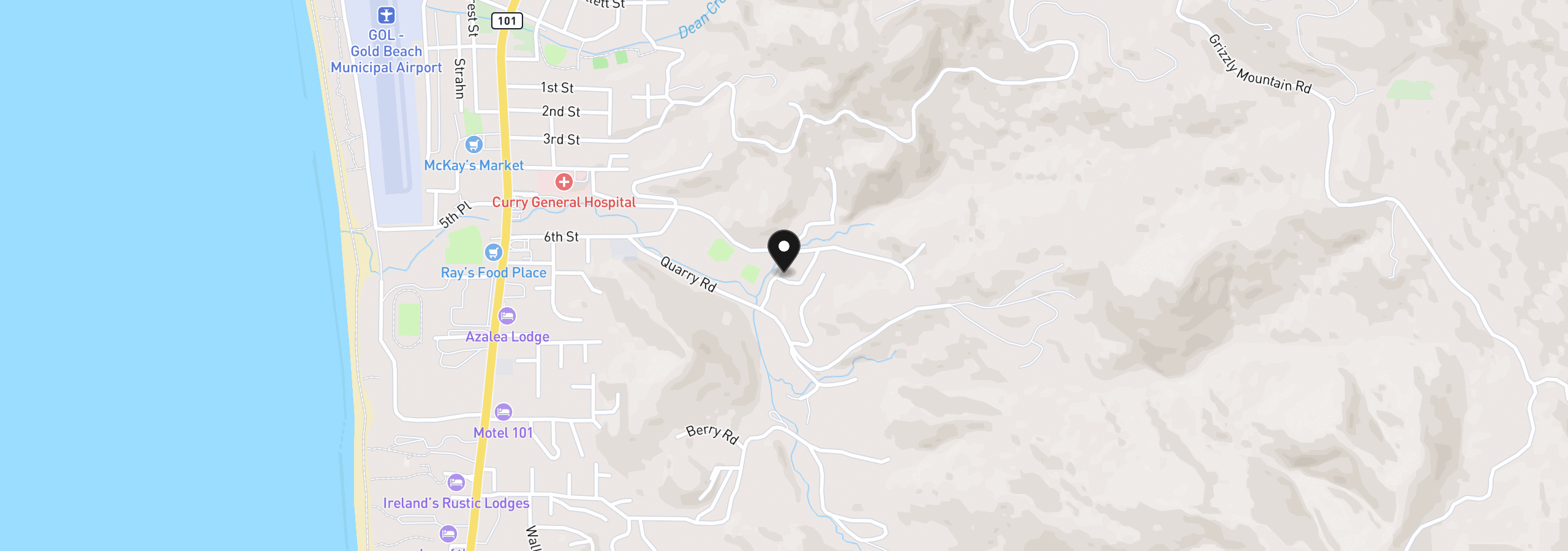 Map showing the location of 29515 Myrtle Ln, Gold Beach, OR 97444
