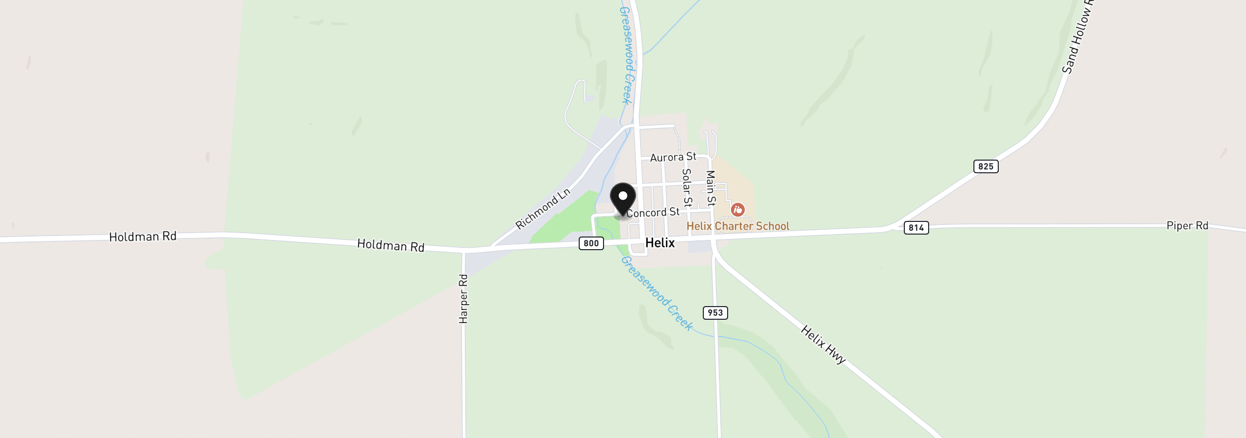 Map showing the location of 223 Concord St, Helix, OR 97835