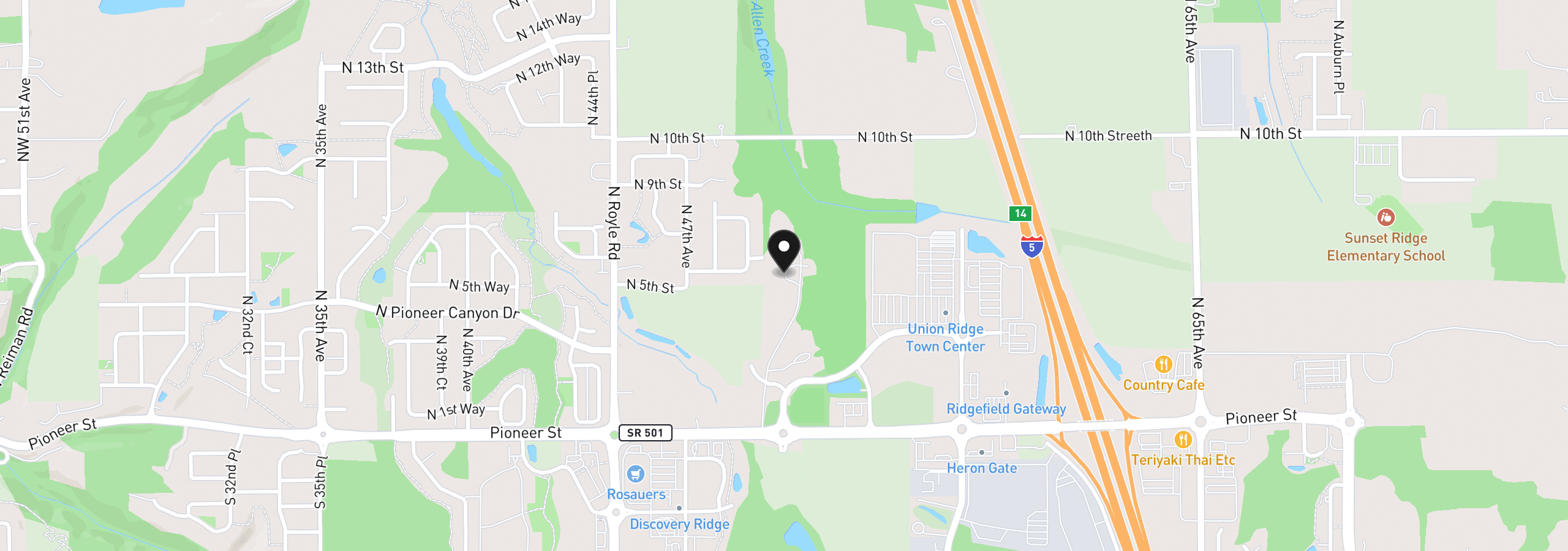 Map showing the location of 501 N Russet Pl, Ridgefield, Wa 98642