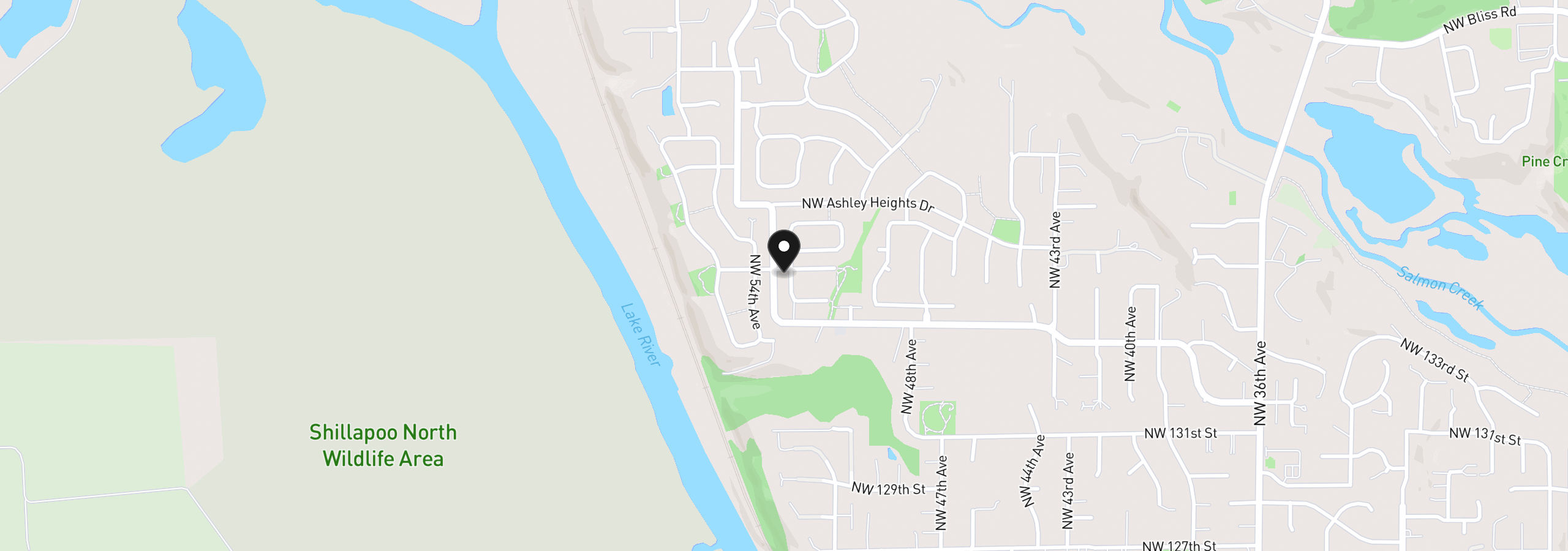 Map showing the location of 13614 NW 52nd Ave, Vancouver, Wa 98685