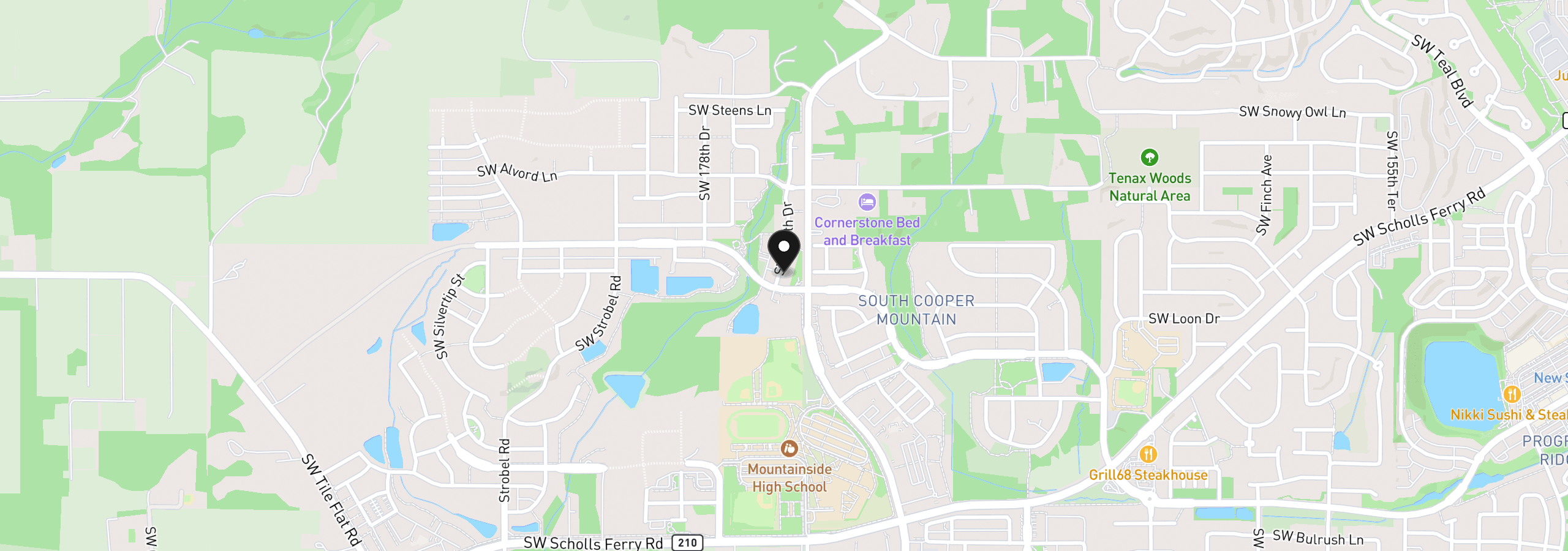 Map showing the location of 12130 SW 176th Ave, Beaverton, OR 97007