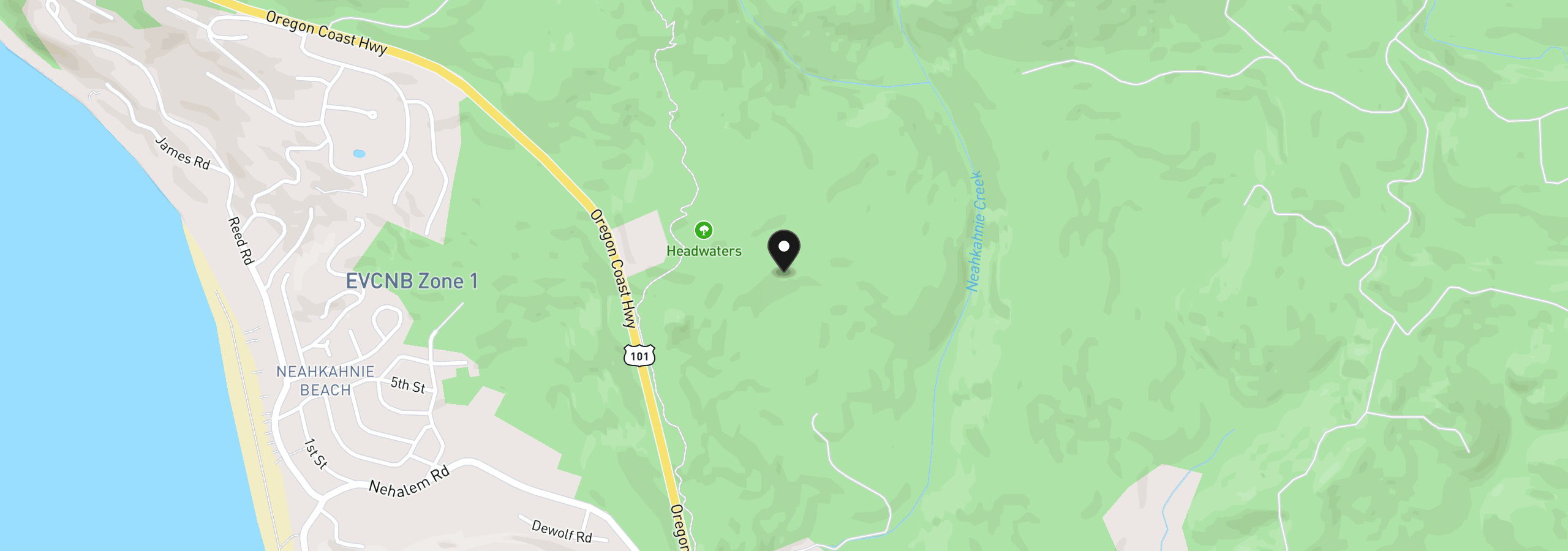 Map showing the location of Us Hwy 101, Nehalem, OR 97131