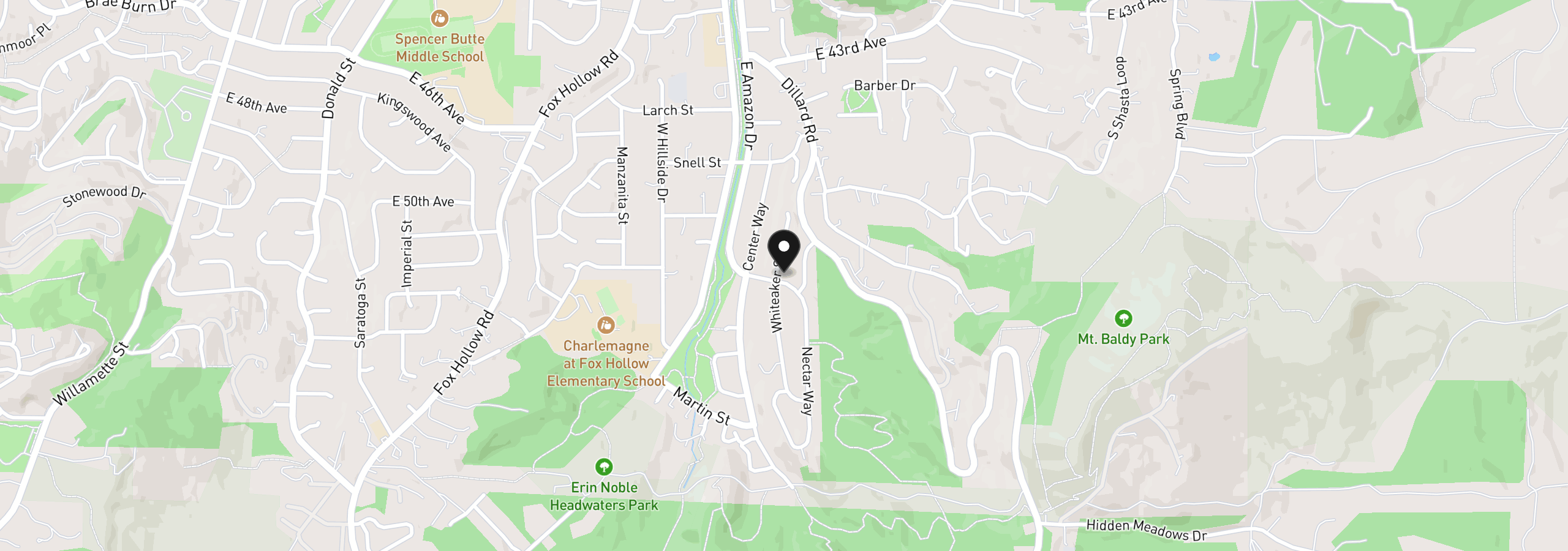 Map showing the location of 4905 Nectar Way, Eugene, OR 97405