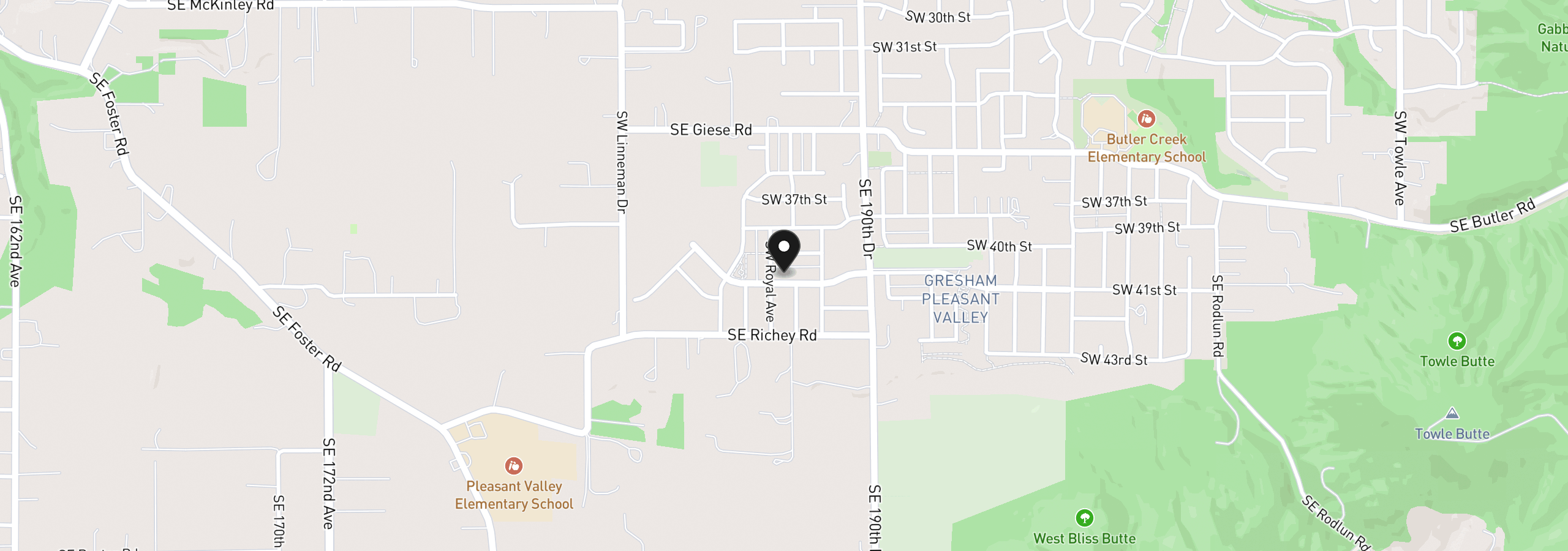 Map showing the location of 3747 SW Knapp Dr, Gresham, OR 97080