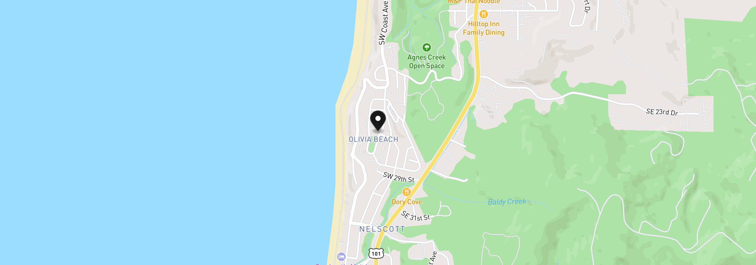 Map showing the location of 617 SW 27th Way, Lincoln City, OR 97367
