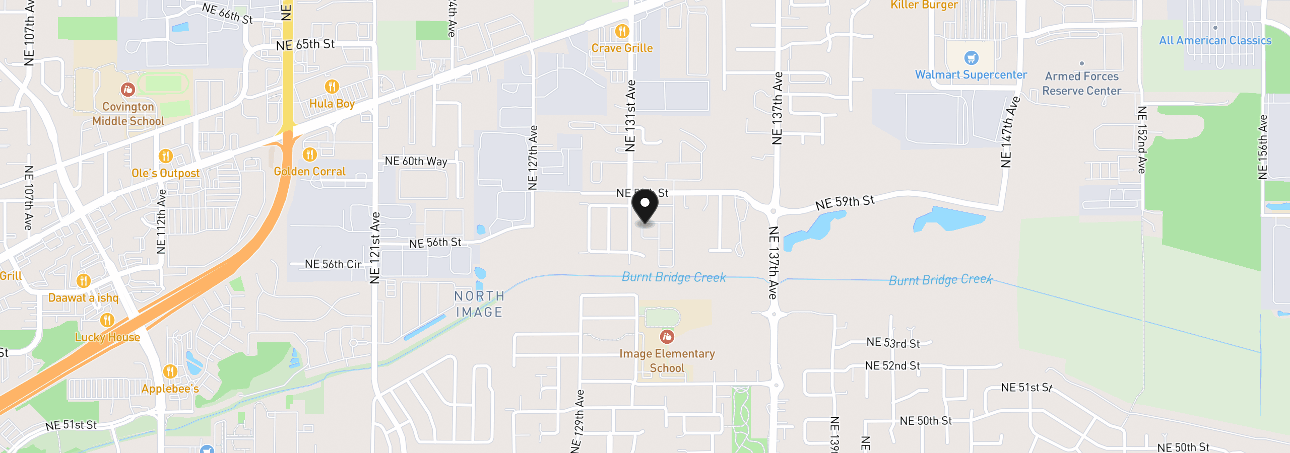 Map showing the location of 13217 NE 59th St 89, Vancouver, Wa 98682