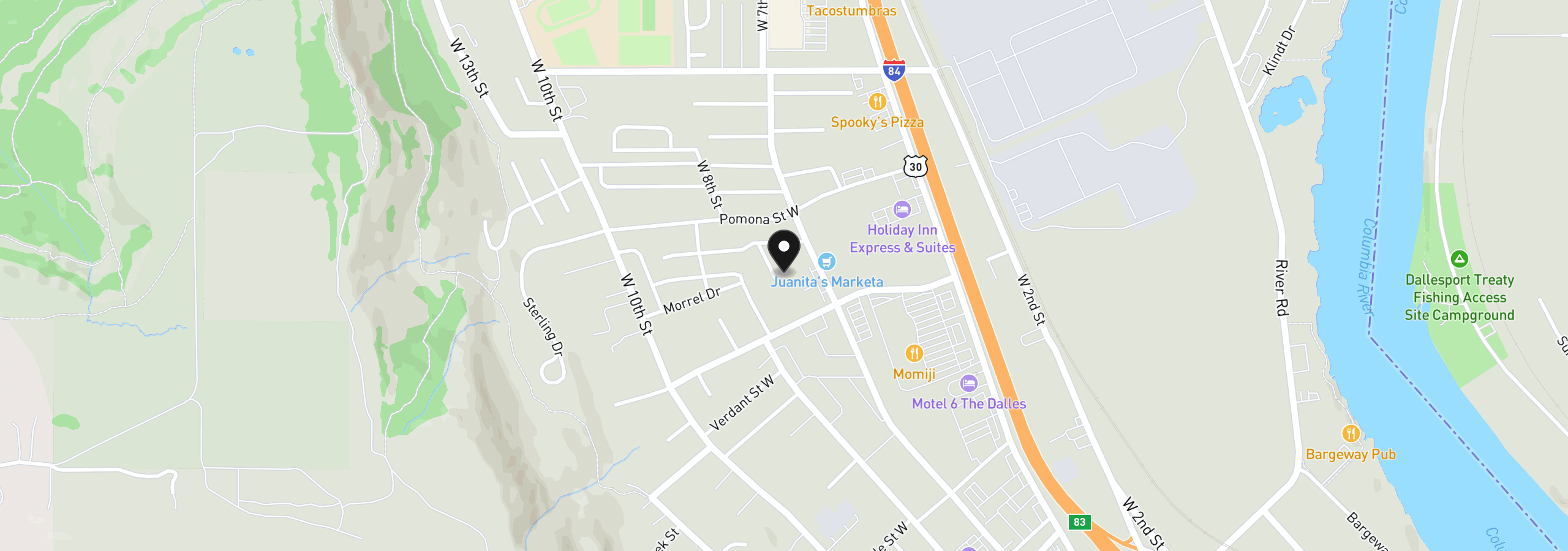 Map showing the location of 950 Pomona St 126, The Dalles, OR 97058