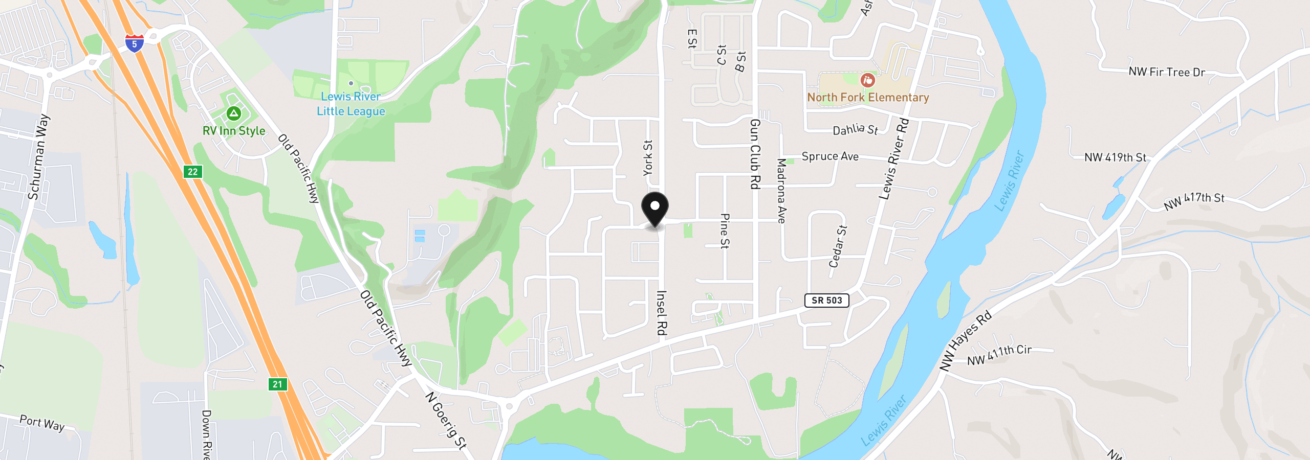 Map showing the location of 1849 Willow St, Woodland, Wa 98674